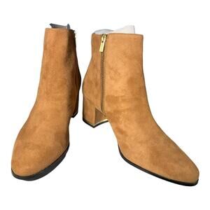 Calvin Klein Women's Felicia Suede Boots with Gold Trim 9.5